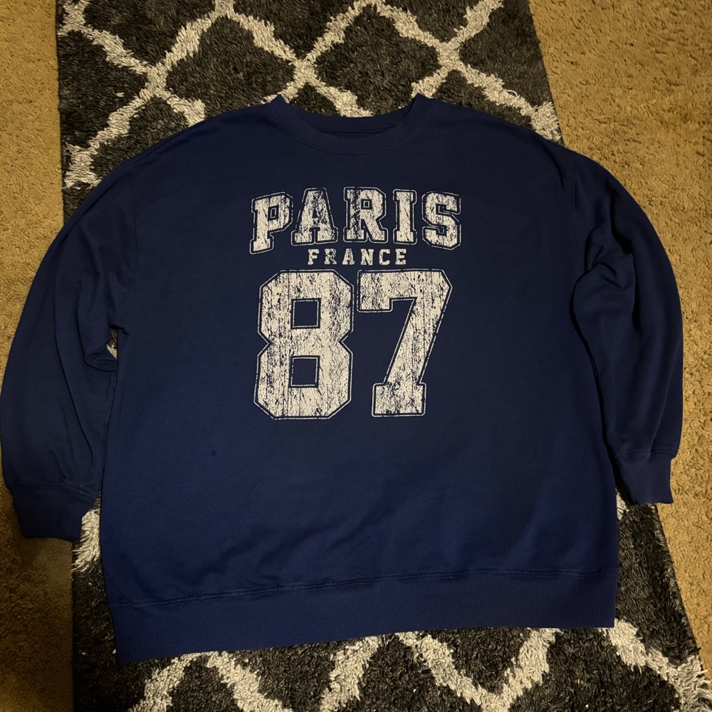 Navy, pretty rebellious sweatshirt size large runs kinda small women’s